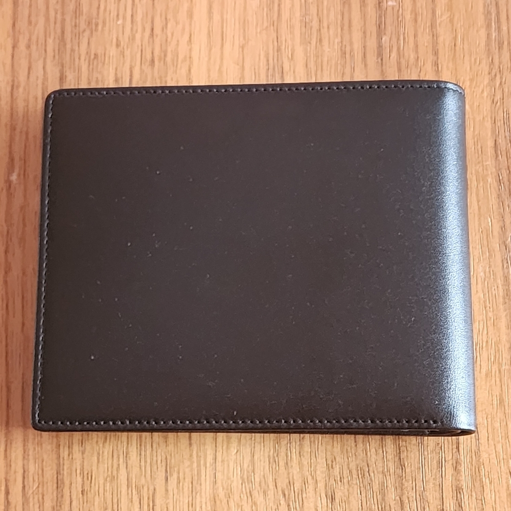 New 100% Auth Montblanc  Meisterstuck Leather Wallet 6 CC 2 View Pockets Black - Picture 2 of 10